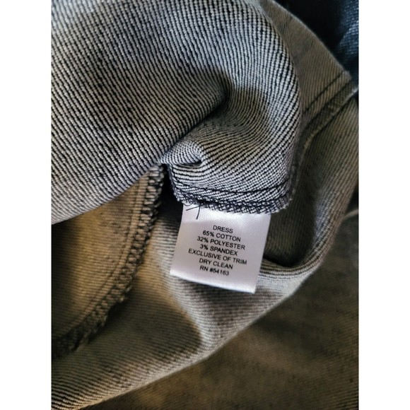 Jessica Simpson Size 4 Denim Blue Dress Eyelet Bodycon Stretch Knee Length - Picture 7 of 8